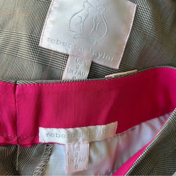 Rebecca Taylor Vintage 90s Y2K  2 Pc Pantsuit Herringbone Excellent Size 2 - Picture 11 of 13